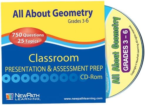 NewPath Learning All About Geometry Interactive Whiteboard CD-ROM, Site License, Grade 3-6