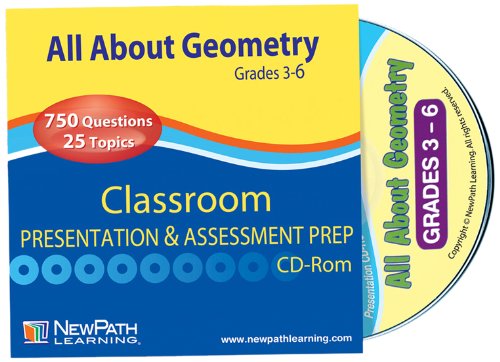 NewPath Learning All About Geometry Interactive Whiteboard CD-ROM, Site License, Grade 3-6