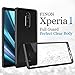 FINON Clear Perfect Body Model [ TPU Bumpers/PC ] for Sony Xperia 1 (2019) Case with Hybrid Protective Clear and Impact Resistance - Black