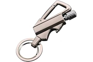 BIASTNR Permanent Metal Lighter, Lighter Keychain Outdoor, Emergency Survival Gear with Flint Metal Matchstick Fire Starter Kerosene Refillable Lighter