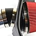 4'' Cold Air Tube with Filters with Heat Shield Replacement for 2003-2007 Dodge Ram 2500/3500 5.9L l6, Red and Silver