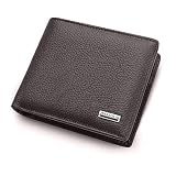 Black Sales Friday Deals Cyber Sales Monday Deals Week-Leather Wallet Men Coin Purse Wallets Leather With Coin Pocket mens Wallets for Crash (Coffee)