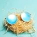 LianSan Classic Retro Metal Frame Round Circle Mirrored Sunglasses for Men and Women Glasses 3447 Sky Blue Glass Lens