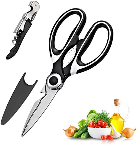 Xpeciall Stainless Steel Kitchen Heavy Duty Multi-Purpose Professional Scissors With Wine Opener