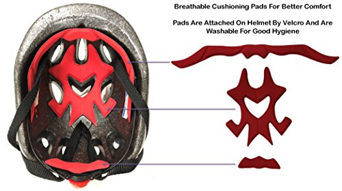 Kids Bike Helmet – Adjustable from Toddler to Youth Size, Ages 3 To 7 - Durable Kid Bicycle Helmets with Fun Racing Design Boys and Girls will LOVE - CSPC Certified for Safety (Black Red With Light) - Thumbnail 5