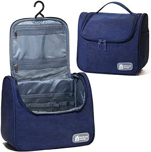 Hanging Toiletry Bag Travel Cosmetic Kit Makeup Bathroom Organizer for Women and Men (Dark Blue) 1 Hanging Toiletry Bag Travel Cosmetic Kit Makeup Bathroom Organizer for Women and Men (Dark Blue)