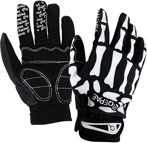 Shenkel スケルトン グローブ 骨 スカル ボーン 長指 手袋 メンズ レディース フルフィンガー Mサイズ 黒 ホワイト サバゲー サバイバルゲーム