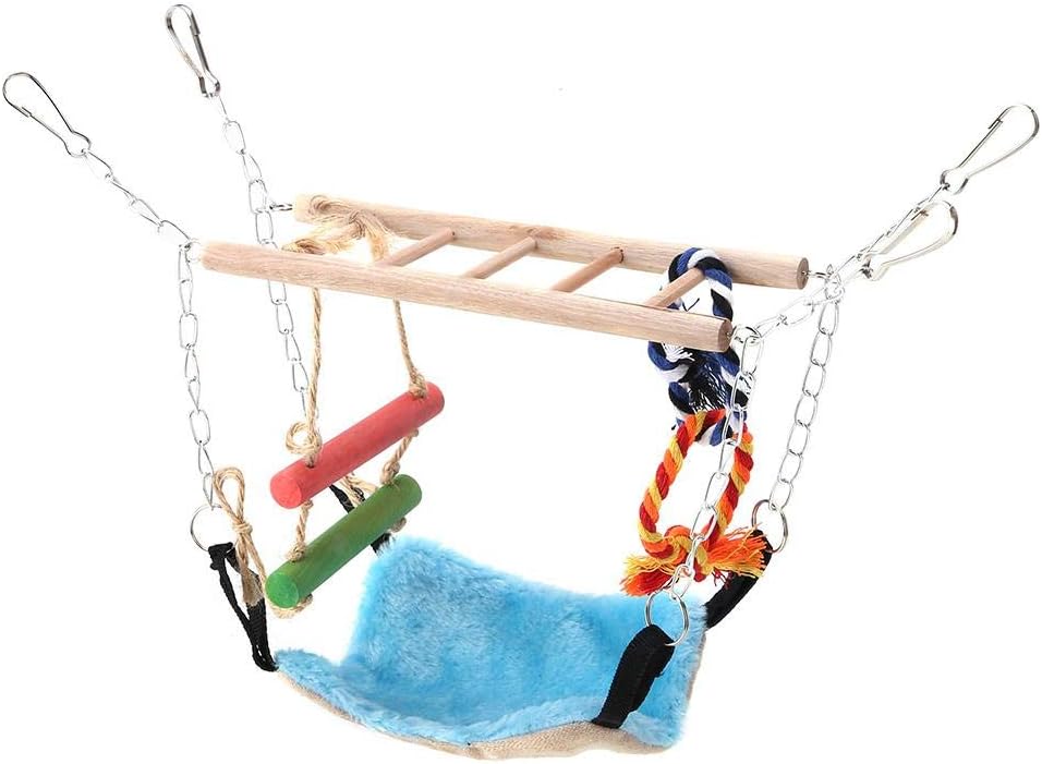 Hamster Swing Small Animal Suspension Bridge Squirrel Hanging Bed Hammock Stair Ladder Toy for Gerbil Rat Mouse Bird Parrots