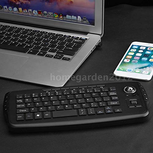 FidgetFidget E30 2.4GHz Wireless Keyboard with Trackball Mouse Scroll Wheel Remote B5I7