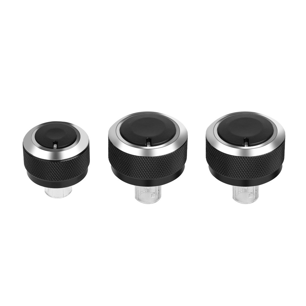 3Pcs Car Air Condition Heater Control Panel Switch Aluminum Control Dash Knobs Buttons Switch Replacement