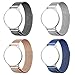 ECSEM Replacement Metal Bands Watch Straps - Choice of Color & Width (20mm) - Premium Strong Milanese Loop Watch Bands, (Magnetic)-Black