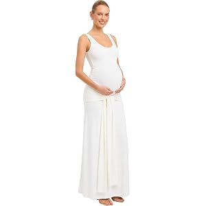 Qgeno Maternity Dresses for Women Tie Waist Baby Shower Dress Formal Pregnancy Maxi Gowns