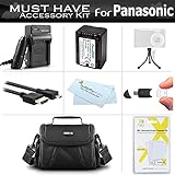 Must Have Accessory Kit for Panasonic HC-V180K, HC-WXF991K, HC-W580K, HC-V380K, HC-VX981K, HC-VX870K, HC-V770K, HC-WX970K HD Camcorder Includes Replacement VW-VBT190 Battery + Charger + Case + More