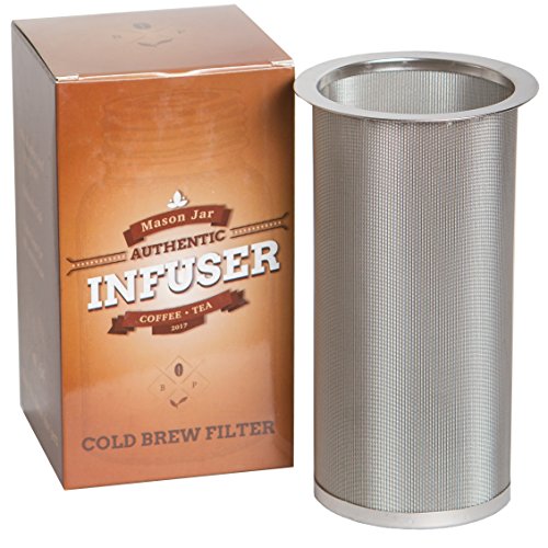 Cold Brew Coffee Maker - Filter fits Wide-Mouth Mason Jars | Make Better Iced Coffee Concentrate Or Infused Tea At Home | by Bever Products