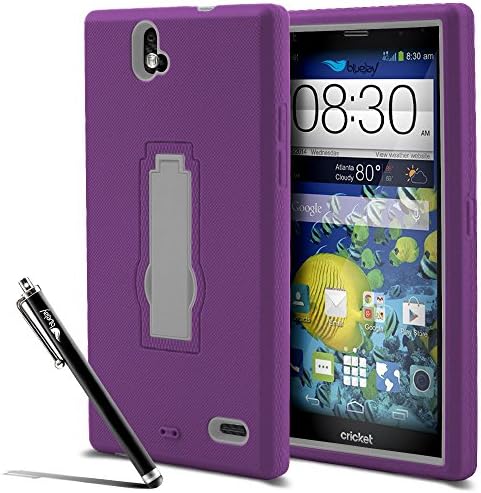 ZTE Grand X Max Z787 / Grand X Max+ Z987 Case, [The BlueJay Brand] Dual Layer Heavy Duty 3-in-1 Kickstand Case (ZTE Grand X Max Z787 / Grand X Max+ Z987) + BlueJay Universal Stylus Pen, Purple Skin &amp; Lavender Hard Shell