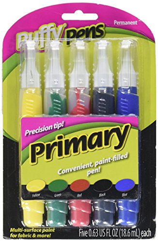 I Love To Create 26196 5-Piece Puffy Paint Pen Set, Primary