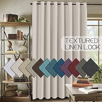 H.VERSAILTEX Room Darkening Linen Curtain for Sliding Door (100