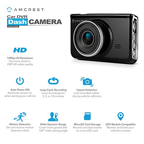 Amcrest Full-HD 1080p Dash Camera ACD-830B (Black) Car DVR