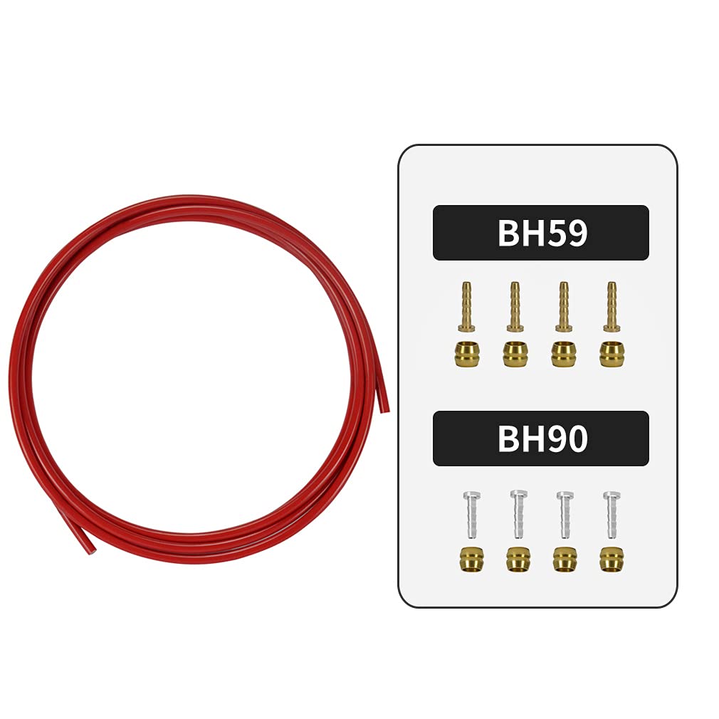 FOMTOR Brake Hose, Universal Brake Cable, 2500mm Hydraulic Brake Hose Kit, Brake Cables Mountain Bike, for SRAM/Shimano BH59 BH90 System, for MTB/Road Bike(Red)