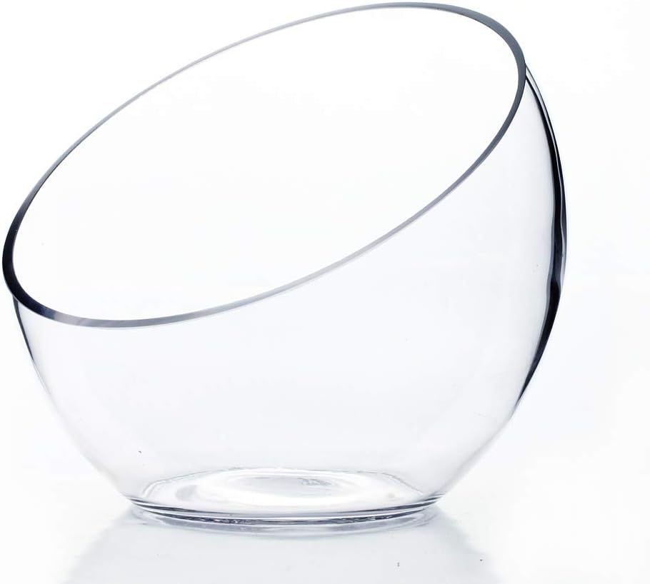 WGV Clear Slant Cut Bowl Glass Vase/Glass Terrarium/Candy Jar, 6quot; x