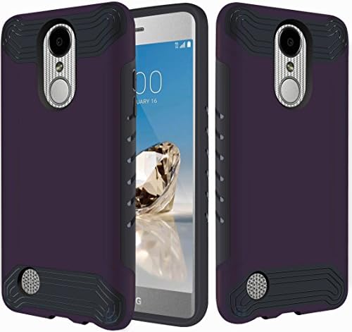 LG Aristo Case, LG Phoenix 3 Case, LG K8 2017 Case, ATUS - Slim Dual Layer Hybrid Anti-Slip Case (RoyalPurple/Black)