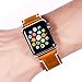 illunt Luxury Leather Wristband with Metal Clasp and Adapters for Apple Watch Series 1, Series 2 42mm (Brown)