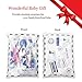 Newborn Receiving Blankets Baby Swaddle Blanket and Bow Headband Set Baby Shower Gift (Blue)