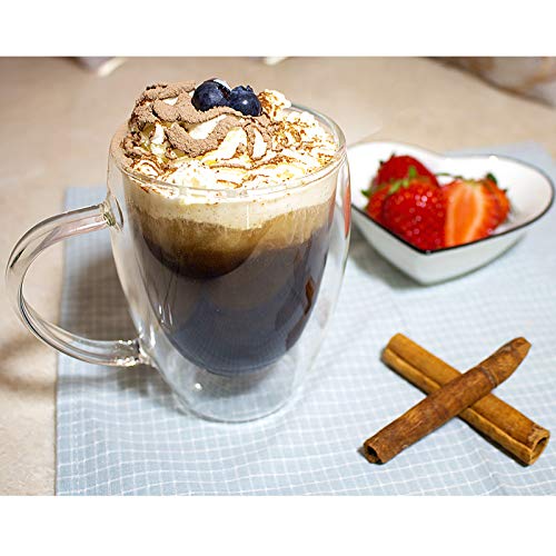 Doppelwandige Latte Macchiato Gläser Set,Trinkgläser, Kaffeeglas,Teegläser, Cappuccino Gläser, Durchsichtige Tassen aus… – Bild 8