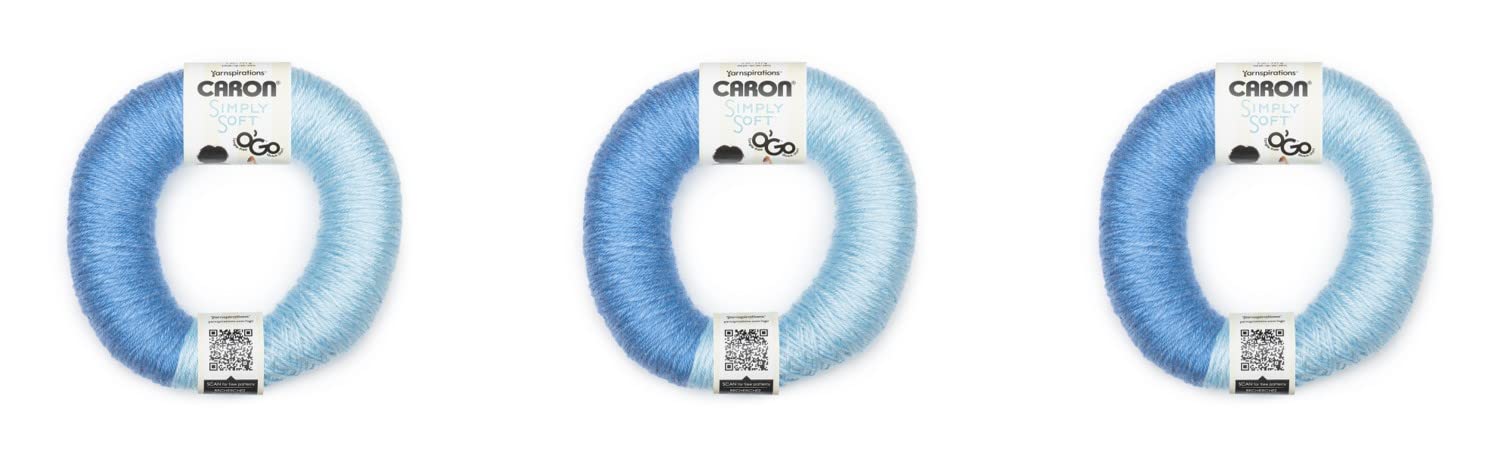 Caron Simply Soft O'Go - Pack of 3 - Berry Blue/Soft Blue