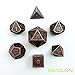 Bescon Antique Copper Solid Metal Polyhedral Dice Set of 7 Copper Metallic RPG Role Playing Game Dice 7pcs Set D4-D20