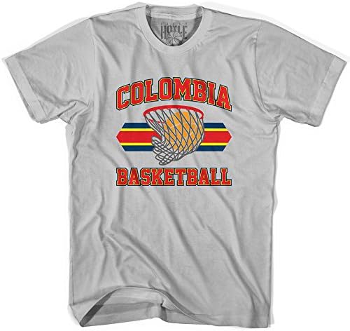 Colombia 90's Basketball T-shirts, Silver, Adult X-Large