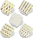100 Gold Foil Cocktail Napkins | 5 Assorted Designs Folded 5 x 5 Inches Disposable Party Napkins Beverage Napkins | Bulk White Paper Napkins Are Perfect for Dinner, Wedding, Baby Shower, Bridal Shower