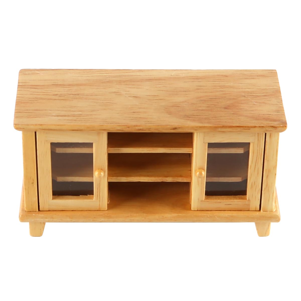 Laroal Dollhouse Wooden TV Cabinet Set 1:12 Miniature Dolls House Living Room Furniture Decoration Accessories For Bedroom Educational Pretend Play Toys