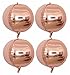 Yalulu 4pcs 22inch Rose Gold 4D Large Round Sphere Shaped Aluminum Foil Balloon Birthday Party Wedding Baby Shower Marriage Decor Supplies (Gold)