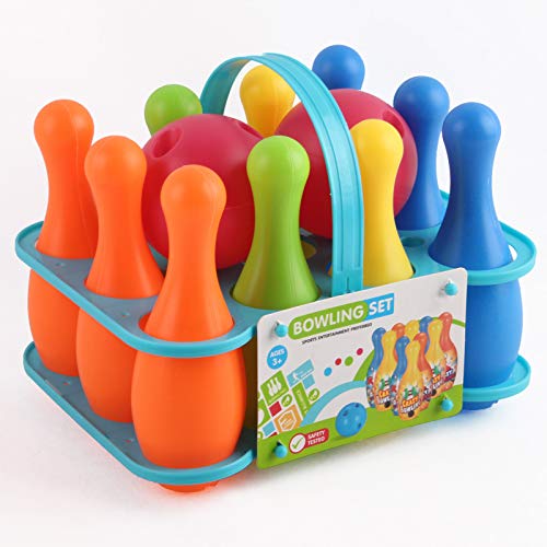 image for Toy Bowling Play Set Deluxe for Children Children's Colorful 12 Piece 