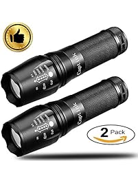Captink T8 Tactical Flashlight, LED Flashlights 800 Lumen 5Modes （2Pack）