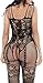 Lingerie for Women Crotchless Fishnet Bodystocking, Stretch Mesh Sexy Bodysuit Black