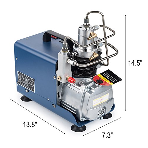 High-Pressure Air Compressor Pump, Auto-Stop 110V 30Mpa Electric Air Pump Air Rifle PCP 4500PSI Paintball Fill Station for Fire Fighting and Diving - Thumbnail 6