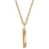 Semoya Softball Initial Necklace for Women Girls, 14K Gold Plated A-Z Letter Pendant Necklace Softball Baseball Mom Themed Jewelry Gifts