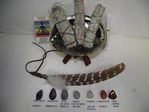 Sage Smudge Kit Deluxe Chakra Smudging Kit with 7 Chakra