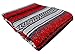 El Paso Designs Mexican Yoga Blanket – Colorful Falsa Serape Throw for Yoga, Beach, Picnic, Saddle, or Home Décor – Soft Woven Boho Blanket (Red)