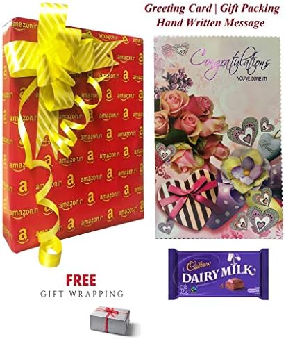 May You Enjoy Your Success-Congratulations Greeting Card with Hand Written Message & Gift Pack