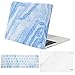 MOSISO Compatible with MacBook Pro 13 inch Case 2019 2018 2017 2016 Release A2159 A1989 A1706 A1708, Plastic Pattern Hard Shell Case & Keyboard Cover Skin & Screen Protector, White Blue Marble