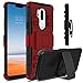 LG G7 ThinQ Case, Venoro Heavy Duty Shockproof Armor Holster Defender Rugged Protective Case Cover with Kickstand and Belt Swivel Clip for LG G7/LG G7+ ThinQ/LG LM-G71 (Red Black)