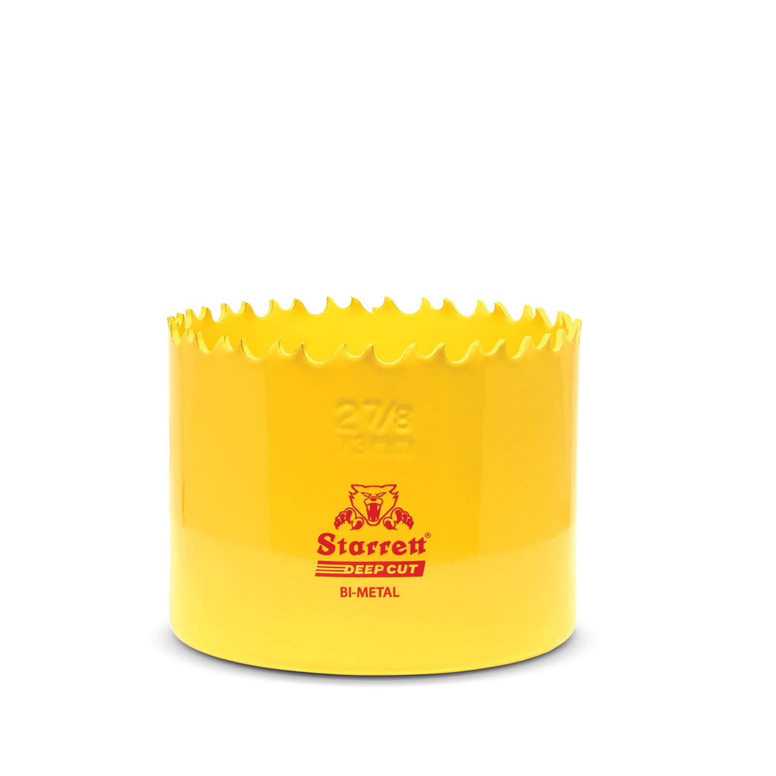 Starrett Deep Cut Hole Saw - DCH0278 Heavy Duty Bi-Metal with Extra Cobalt HSS Teeth - For Metals Wood Cast Iron Fibreglass Plastic Materials - 73mm