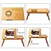 Laptop Desk Nnewvante Adjustable Laptop Desk Table 100% Bamboo with USB Fan Foldable Breakfast Serving Bed Tray w’ Drawerthumb 3