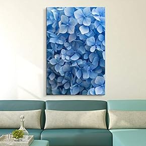 Canvas Wall Art - Small Blue Flowers - Giclee Print Gallery Wrap Modern Home Art Ready to Hang - 12x18 inches
