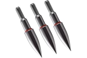 YI XIAN ARCHERY Stainless Steel Archery Field Points,9/32″，19/64″，5/16″，11/32″Size 100/125/150/175/200 Grains,Easy Pull Various, Screw in Archery Field Tips(1 Dozen 12 PCS)