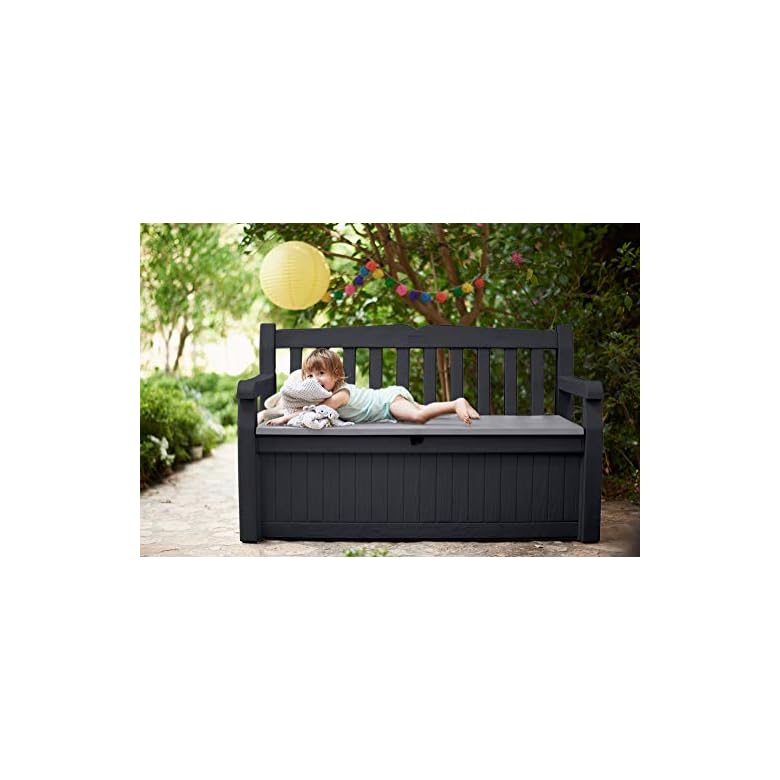 Keter Eden 70 Gal All Weather Outdoor Patio Storage Bench Deck Box