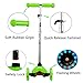 SHENEN Scooter for Kids, 3 Wheel Kick Scooter for Toddlers with Led Flashing PU Wheels, for Boys and Girls(Green)